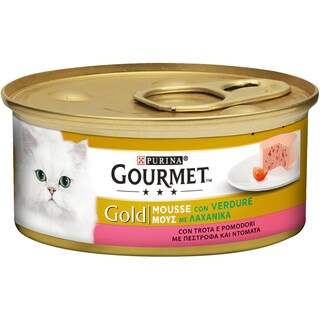 GOURMET | GOLD | Γατοτροφή Μους Με Λαχανικά Πέστροφα & Ντομάτα 85 gr