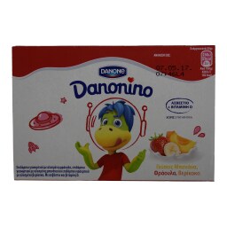 DANONINO | Επιδόρπιο Γιαουρτιού Μπανάνα Φράουλα Βερίκοκο 6x50g