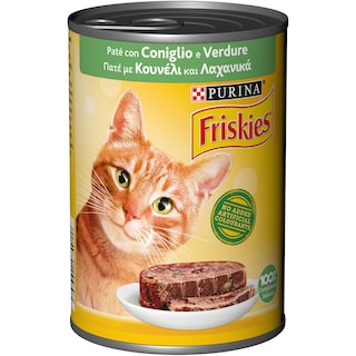 FRISKIES | ΓΑΤΟΤΡΟΦΗ ΠΑΤΕ ΚΟΥΝΕΛΙ ΜΕ ΛΑΧΑΝΙΚΑ 400 GR