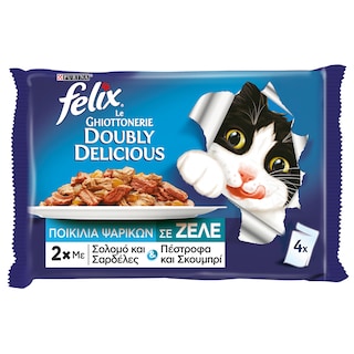 FELIX | Γατοτροφή AGAIL Ζελέ Ποικιλία Ψαρικών 4x100g