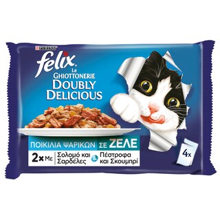 FELIX | Γατοτροφή AGAIL Ζελέ Ποικιλία Ψαρικών 4x100g