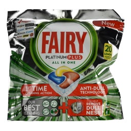 FAIRY | Κάψουλες Πλυντηρίου Πιάτων Platinum Plus Lemon 20 τεμάχια