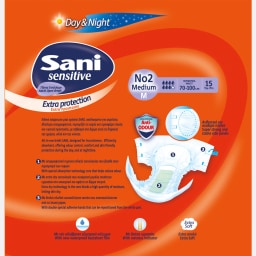 SANI | Πάνες Ακράτειας Ανοιχτές Sensitive Medium 15 Τεμάχια