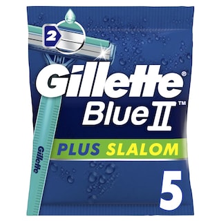 GILLETTE | BLUE II PLUS SLALOM | Ξυριστική Μηχανή Μιας Χρήσης Plus Slalom 5 Τεμάχια