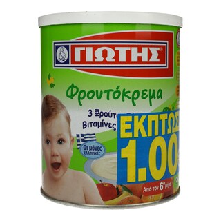 ΓΙΩΤΗΣ | BABY FOOD BABY CREAM WITH 3 FRUITS 300G 1E DISCOUNT