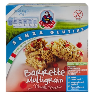 NICOLI | Μπάρες Δημητριακών Κόκκινα Φρούτα Χωρίς Γλουτένη 6x21.5gr