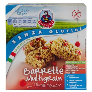 NICOLI | Μπάρες Δημητριακών Κόκκινα Φρούτα Χωρίς Γλουτένη 6x21.5gr