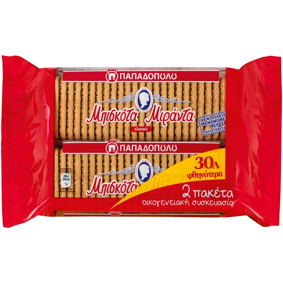 Μπισκότα Μιράντα 2x250g Έκπτωση 0.30Ε