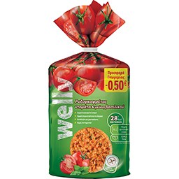 WELLY | Ρυζογκοφρέτες Ντομάτα & Βασιλικός 90g Έκπτωση 0.50Ε