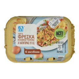 ΑΒ | Αυγά Φρέσκα Κλωβοστοιχίας Medium 6 Τεμάχια