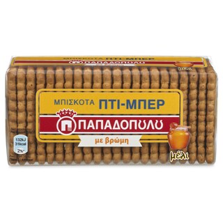 ΠΑΠΑΔΟΠΟΥΛΟΥ | ΠΤΙ ΜΠΕΡ | Μπισκότα Πτι Μπερ Βρώμη Μέλι 155gr
