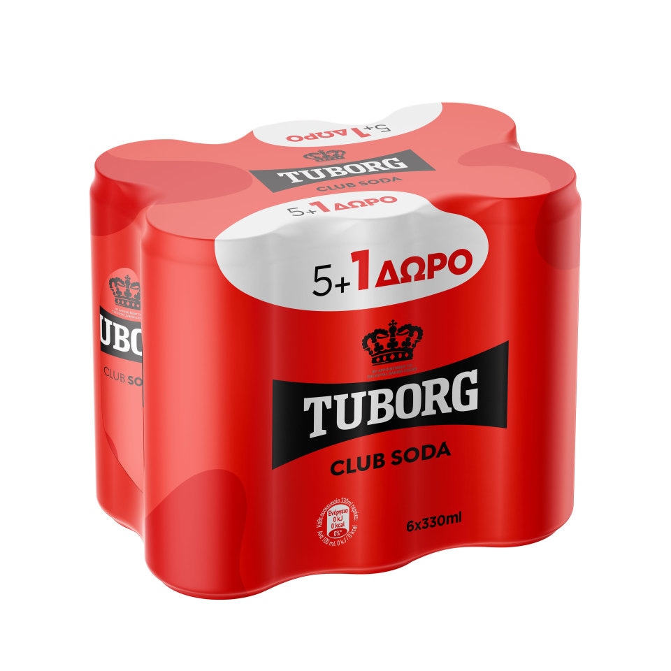 TUBORG Σόδα Κουτί 330ml 5+1 Δώρο