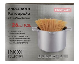 NEOFLAM | Κατσαρόλα Ανοξείδωτη Inox Γυάλινο Καπάκι 26cm 1 Τεμάχιο