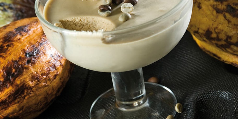 Μους από λευκή σοκολάτα και καφέ