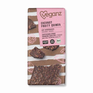 VEGANZ | Σοκολάτα Bio Καρύδα Βατόμουρα & Quinoa 80g