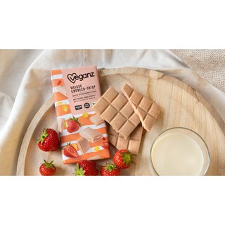 VEGANZ | Λευκή Σοκολάτα Bio Φράουλα & Corn Flakes 80g