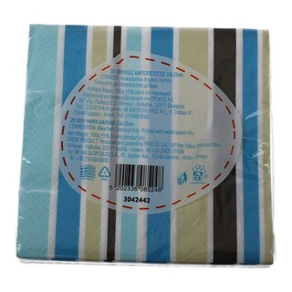 ΑΒ | ΧΑΡΤΟΠΕΤΣΕΤΕΣ 33 Χ 33 CM ΡΙΓΕΣ ΜΠΛΕ ΚΑΦΕ 1 ΤΕΜ