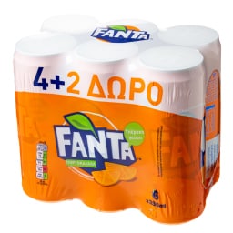 FANTA | Αναψυκτικό Πορτοκαλάδα Κουτί 6 X 330ml 4+2 Δώρο