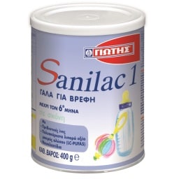 SANILAC | 1 | Γάλα Βρεφικό σε Σκόνη Πρώτης Βρεφικής Ηλικίας 400 gr