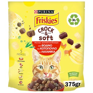 FRISKIES | Γατοτροφή Crock & Soft 375 gr