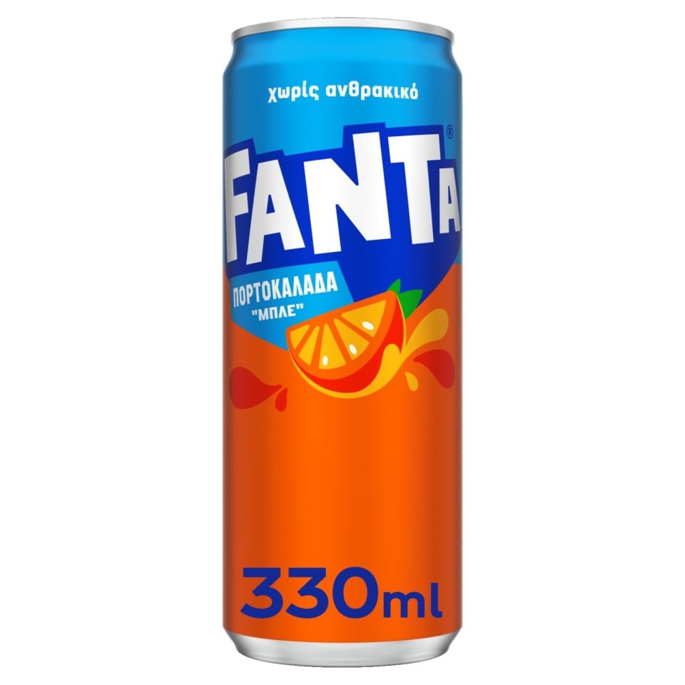 FANTA Αναψυκτικό Πορτοκαλάδα Μπλε Χωρίς Ανθρακικό Κουτί 330ml