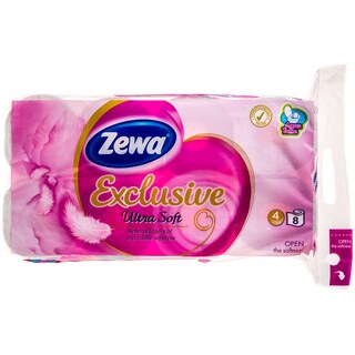 ZEWA | ΧΑΡΤΙ ΥΓΕΙΑΣ EXCLUSIVE ULTRA SOFT 4 ΦΥΛΛΑ  8 ΤΕΜ
