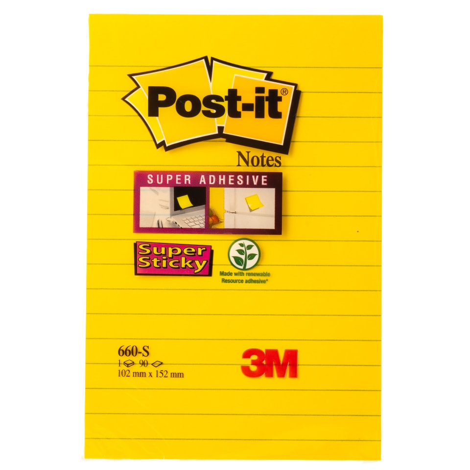 POST IT Αυτοκόλλητα Post it 102x152mm 90 Φύλλα 1 Τεμάχιο