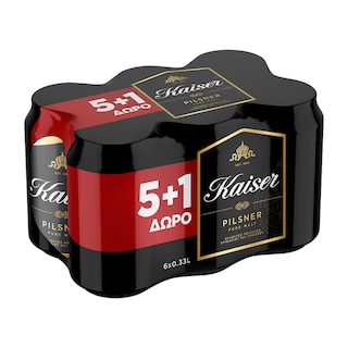 KAISER | Μπύρα Pilsner Κουτί 330ml 5+1 Δώρο
