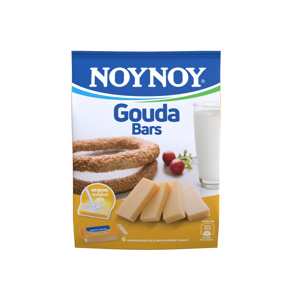 ΝΟΥΝΟΥ Gouda Bars Ατομικά Συσκευασμένα Μπαστουνάκια Τυριού 6x20g