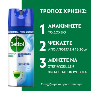 DETTOL | Απολυμαντικό Spray Crisp Linen 400ml