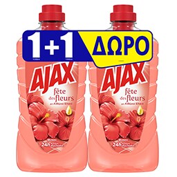 AJAX | Υγρό Καθαρισμού Fete Des Fleurs Ιβίσκος 1lt 1+1 Δώρο