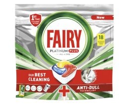 FAIRY | Κάψουλες Πλυντηρίου Πιάτων All in 1 Platinum Plus Λεμόνι 18 Τεμάχια