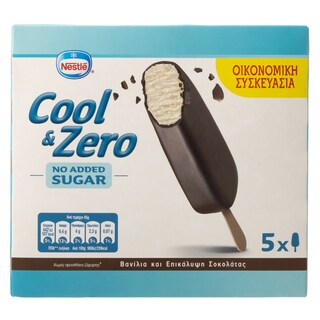 COOL & SLIM | Παγωτό Ξυλάκι Cool & Zero Βανίλια Σοκολάτα 5x45g