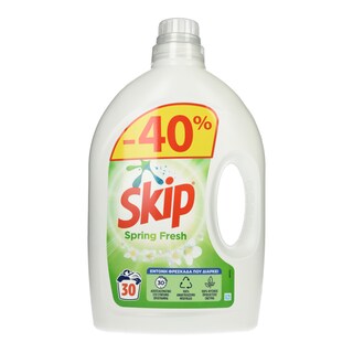 SKIP | Υγρό Πλυντηρίου Ρούχων Spring Fresh 30 Μεζ. Έκπτωση 40%