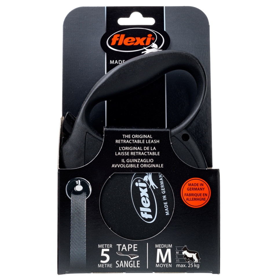 - Πτυσσόμενο Λουρί Οδηγός Σκύλου Ιμάντας M Μαύρο 5m 1 Τεμάχιο