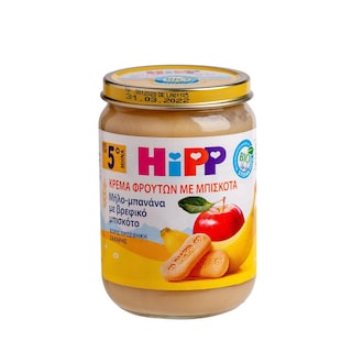 HIPP | Φρουτόκρεμα Μήλο Μπανάνα Μπισκότο Bio 190g