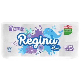 REGINA PLANET | REGINA PLANET ΧΑΡΤΙ ΥΓΕΙΑΣ 4PLY 8ΡΟΛΑ 4 Φύλλα 8 Τεμάχια