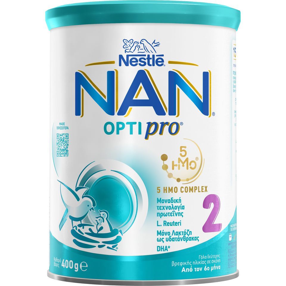 NAN Γάλα Βρεφικό Σκόνη Optipro Νο2 6+ Μηνών 400gr