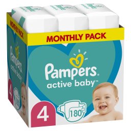 PAMPERS | Diapers Active Baby No4 Online Exclusively 180 Pieces