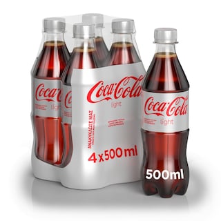 COCA COLA | LIGHT | Αναψυκτικό Cola Light Φιάλη 4x500ml