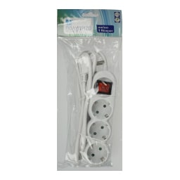 ΑΒ | Πολύπριζο Σούκο 3 Θέσεων & Διακόπτης 1 Τεμάχιο