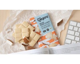 VEGANZ | Λευκή Σοκολάτα Bio Γάλα Ρυζιού & Flakes Καρύδας 80g