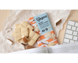 VEGANZ | Λευκή Σοκολάτα Bio Γάλα Ρυζιού & Flakes Καρύδας 80g