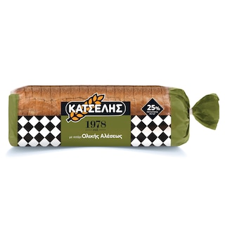 ΚΑΤΣΕΛΗΣ | Ψωμί Τοστ Ολικής Άλεσης Μεγάλες Φέτες 900g