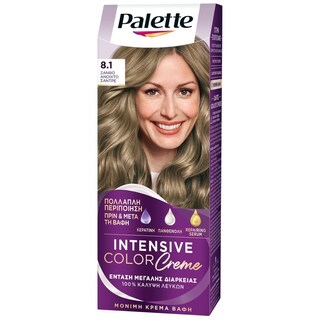PALETTE | Βαφή Μαλλιών Intensive Color Creme 8.1 Ξανθό Ανοιχτό Σαντρέ 1 Τεμ.