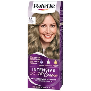 PALETTE | Βαφή Μαλλιών Intensive Color Creme 8.1 Ξανθό Ανοιχτό Σαντρέ 1 Τεμ.