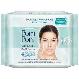 POM PON | Υγρά Μαντηλάκια Ντεμακιγιάζ Sensitive Skin 20 Tεμάχια