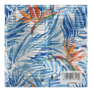 DECORATA | Χαρτοπετσέτες 3 Φύλλα Tropical Flowers 20 Τεμάχια