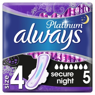 ALWAYS | Σερβιέτες Ultra Platinum Secure Night 5 Τεμάχια