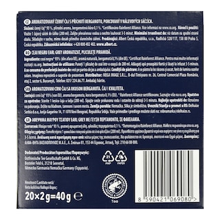 PERLA BEVERAGES | Τσάι Μαύρο Earl Grey Περγαμόντο 20x2g